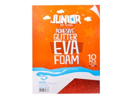 dekoracna pena a4 eva glitter cervena samolepiaca 2 0 mm sada 10 ks