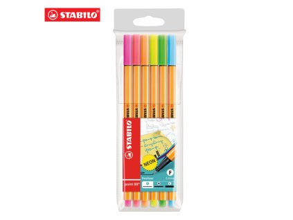 liner stabilo point 88 sada 6 ks neon
