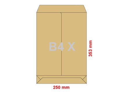 obalky b4 x 250x353 mm dno tasky hnede 250ks