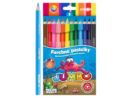 pastelky junior ocean world jumbo trojhranne sada 12 ks