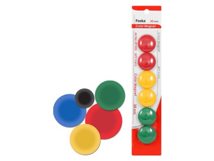 magnetky farebne 30 mm 6 ks