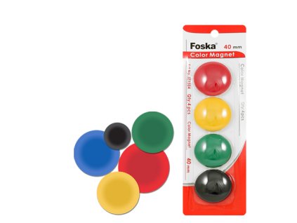 magnetky farebne 40 mm 4 ks