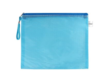 sietovana obalka so zipsom pvc a4 modra