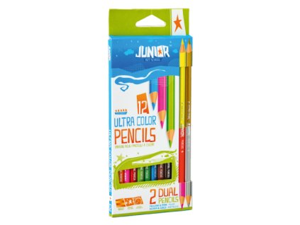 pastelky junior ultra trojhranne 12ks 2ks dual