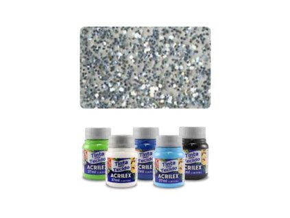 acr farba na textil 37ml glitter silver