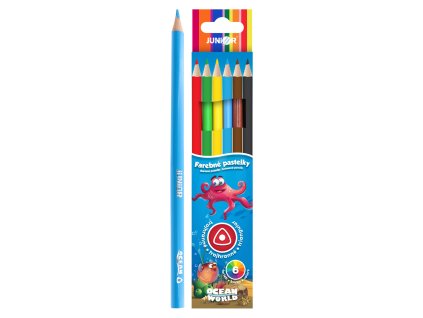 pastelky junior ocean world trojhranne sada 6 ks