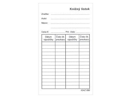 knizny listok 80