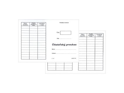 citatelsky preukaz a6 karton 274