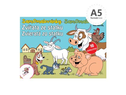 omalovanka a5 zvierata zo statku samolepky