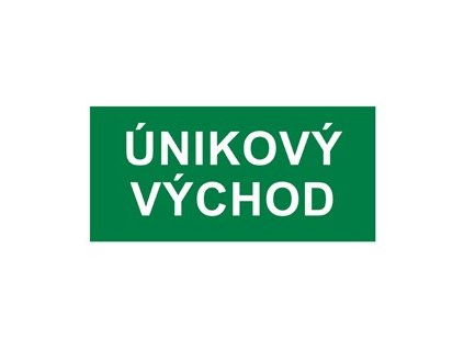 informacna samolepka unikovy vychod 16x8 cm