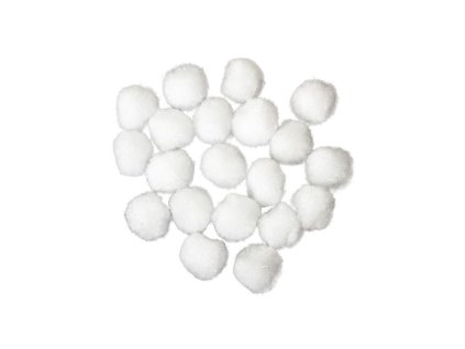 dekoracne pompony 2 cm biele sada 20 ks