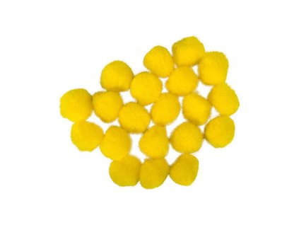 dekoracne pompony 2 cm zlte sada 20 ks