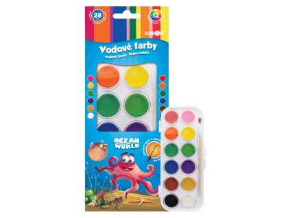 farby vodove 12 farieb 28 mm stetec