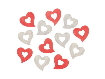 srdiecka drevene 4 cm 12 ks