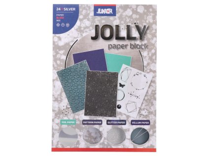 dekoracny papier strieborny blok a5