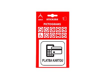 informacna samolepka platba kartou 8 x 8 cm