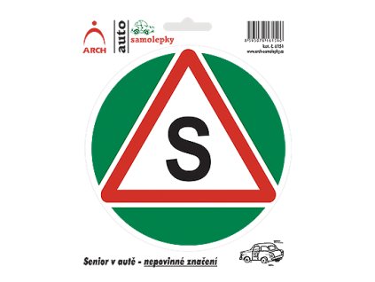 informacna samolepka senior v aute priemer 13 cm