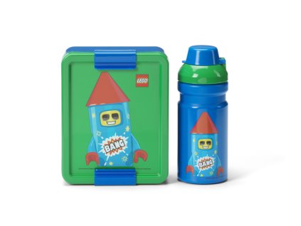 lego rocket desiatovy set flasa a box modra zelena