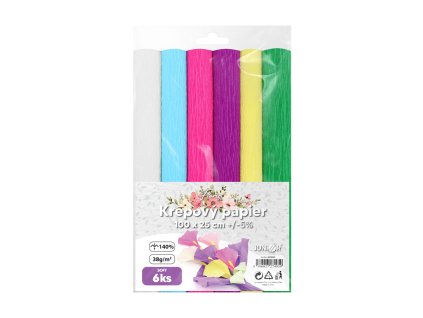 krepovy papier junior 100x25 cm soft florist sada 6 ks