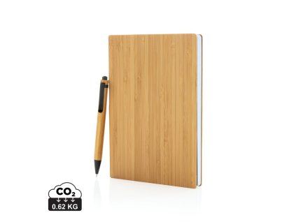 Bambusový set zápisníka A5 a pera (Farba hnedá)