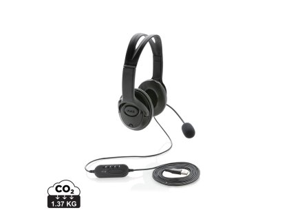 Kancelársky headset s mikrofónom (Farba čierna)