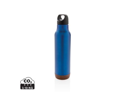 Nepriepustná korková termo fľaša (Farba modrá)