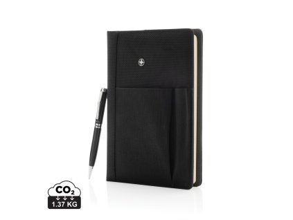 Plniteľná súprava zápisníka a pera (Farba čierna)