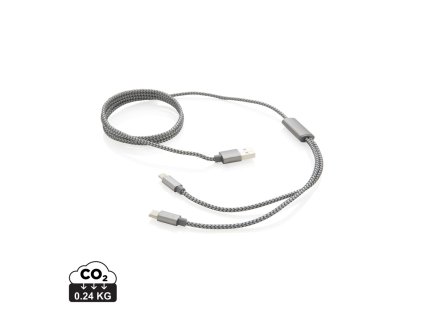 Opletený kábel 3 v 1 (Farba sivá)