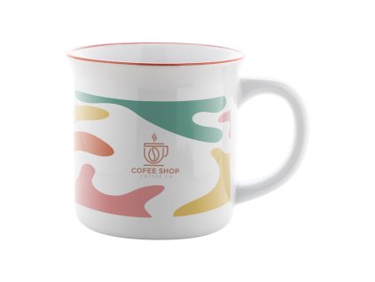 retro hrnček na sublimáciu (Farba red)