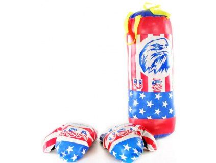 USA boxovací pytel a rukavice - sada pro děti