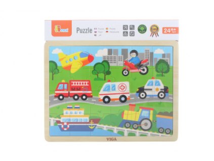 Dřevěné puzzle 24 dílků - doprava