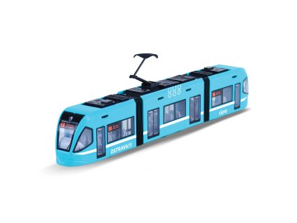 Moderní Tramvaj DPO OSTRAVA modrá
