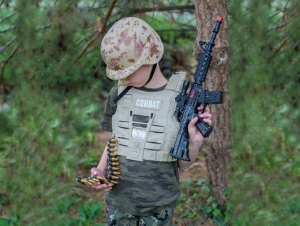 Vojenská sada s vestou - vojenský kostým pro děti