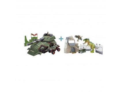 MEGA SET tanku a T-Rexe s pevností