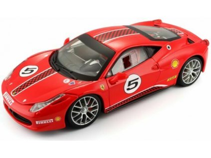 BBurago 1:24 Ferrari Racing 458 Challenge červená