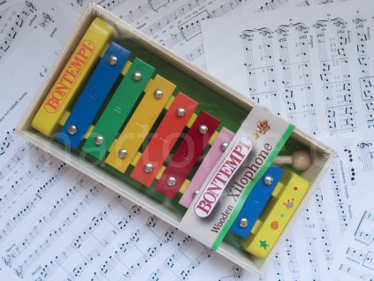 Bontempi Dřevěný xylofon s 8 kovovými notami