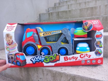 Kiddy Auto odtahovka s efekty 31 cm 2 auta 9 cm