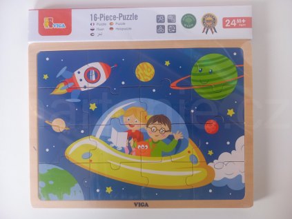 Dřevěné puzzle 16 dílků - vesmír