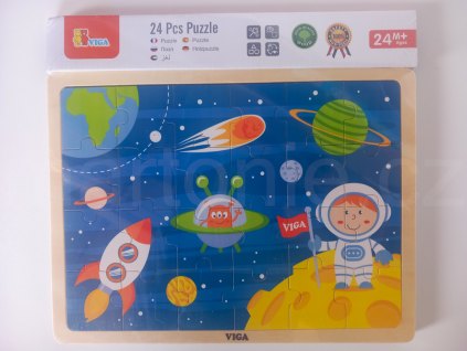Dřevěné puzzle 24 dílků - vesmír