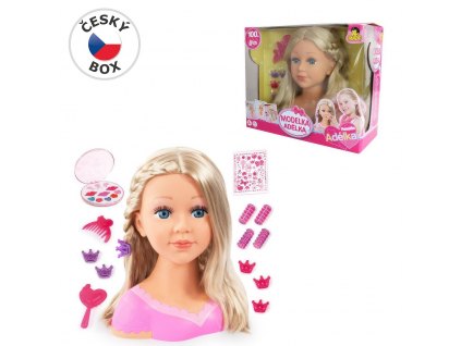 Česací hlava KRÁSNÁ BLONDÝNKA 27 cm