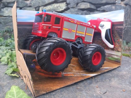 Monster Truck hasiči RC na dálkové ovládání 22 cm - s měkkými koly