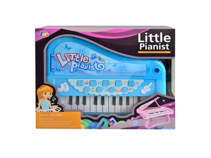 Piáno elektronické, na baterie, 29 cm - modré