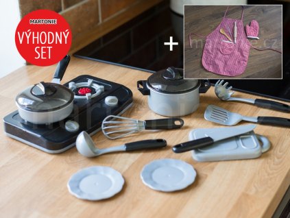 set zástěr a nádob