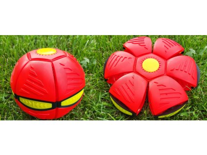 Flat Ball 22 cm - Červený - Hoď disk, chyť míč!