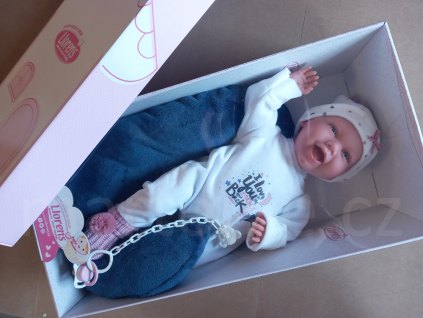 LLORENS Newborn realistická panenka miminko se zvuky a látkovým tělem 42 cm