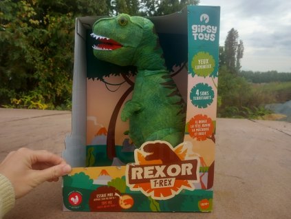 Plyš T-Rex se zvuky 38 cm zelený