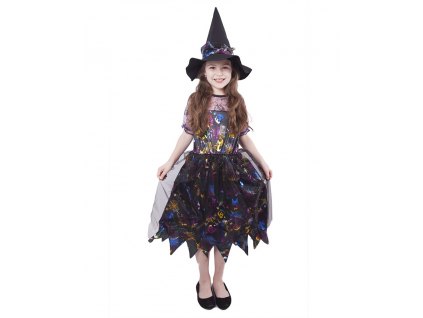 Dětský kostým čarodějnice barevná (M), Čarodějnice / Halloween