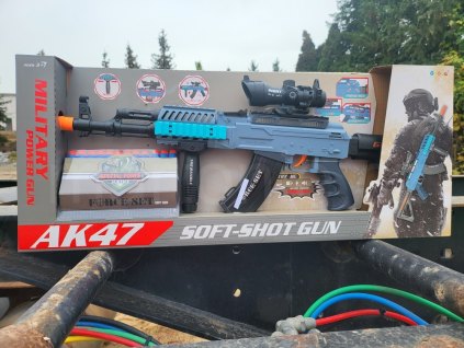 Samopal AK 47 na pěnové náboje, světlo a zvuk, 60cm