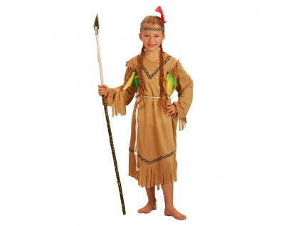 Dětský kostým Indiánka s čelenkou (S)