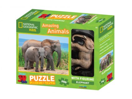 3D Puzzle Slon 100 dílků figurka